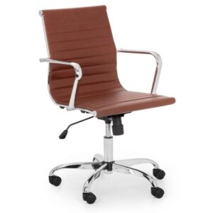 Gerry Faux Leather Home And Office Chair In Brown