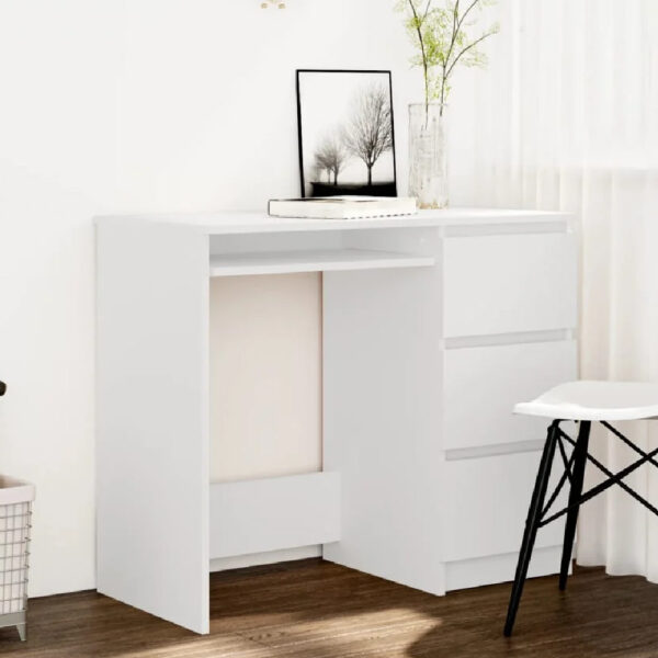 Assago Wooden Laptop Desk With 3 Drawers In White