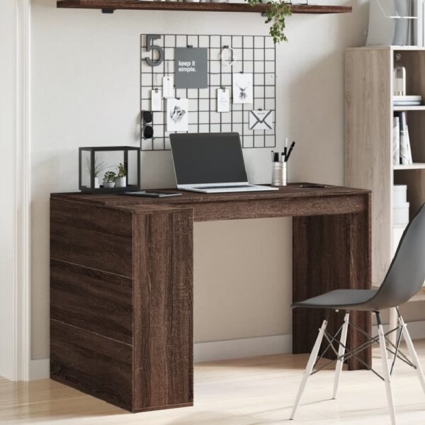 Kokomo Wooden Laptop Desk With 4 Shelves In Brown Oak