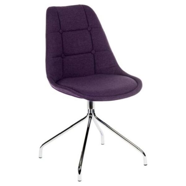 Banff Fabric Home And Office Chair With Chrome Legs In Plum