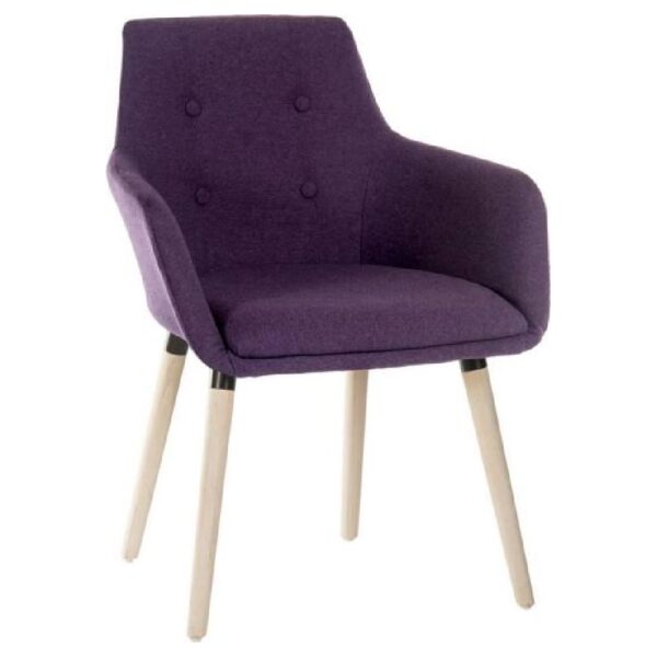 Easton Fabric Home And Office Chair With Oak Legs In Plum