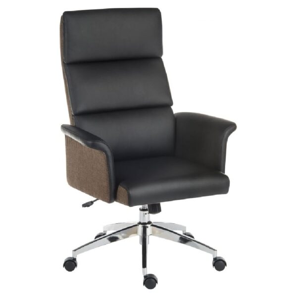 Eustis High Back Leather Home And Office Chair In Black