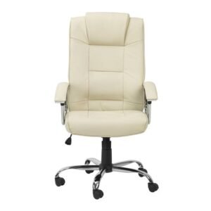 Hoaxing Faux Leather Home And Office Chair In Cream