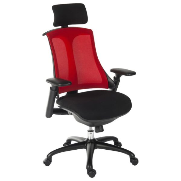 Raleigh Fabric Home And Office Chair In Red And Black