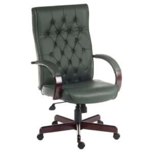 Waltham Leather Home And Office Chair In Green