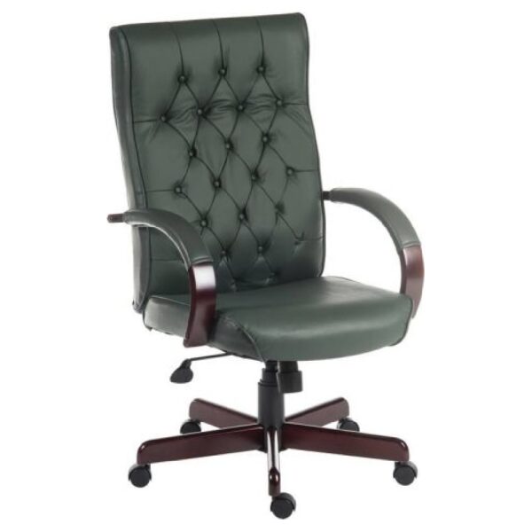 Waltham Leather Home And Office Chair In Green