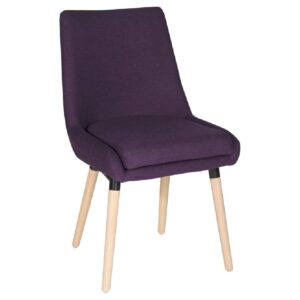 Wausau Fabric Home And Office Chair With Oak Legs In Plum