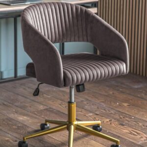 Marry Velvet Swivel Home And Office Chair In Grey