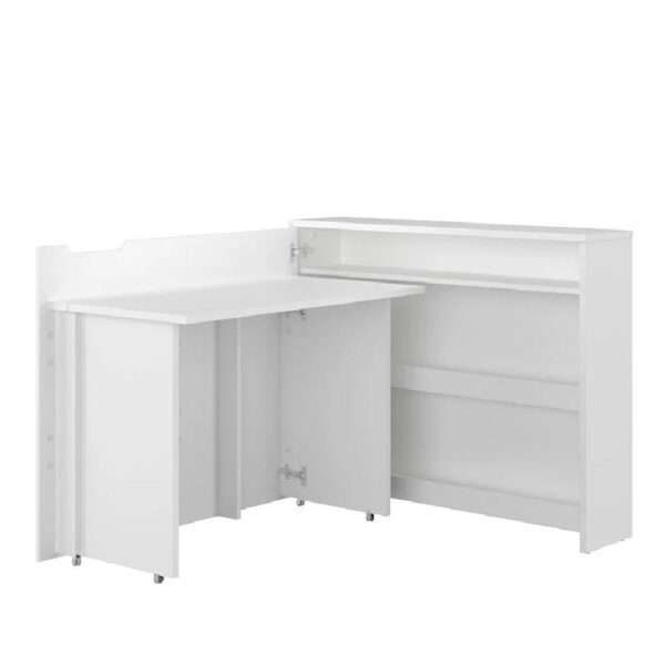 Carson Left Convertible High Gloss Laptop Desk In White