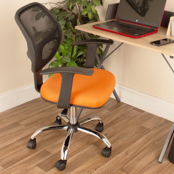 Leith Fabric Home And Office Chair In Black Orange